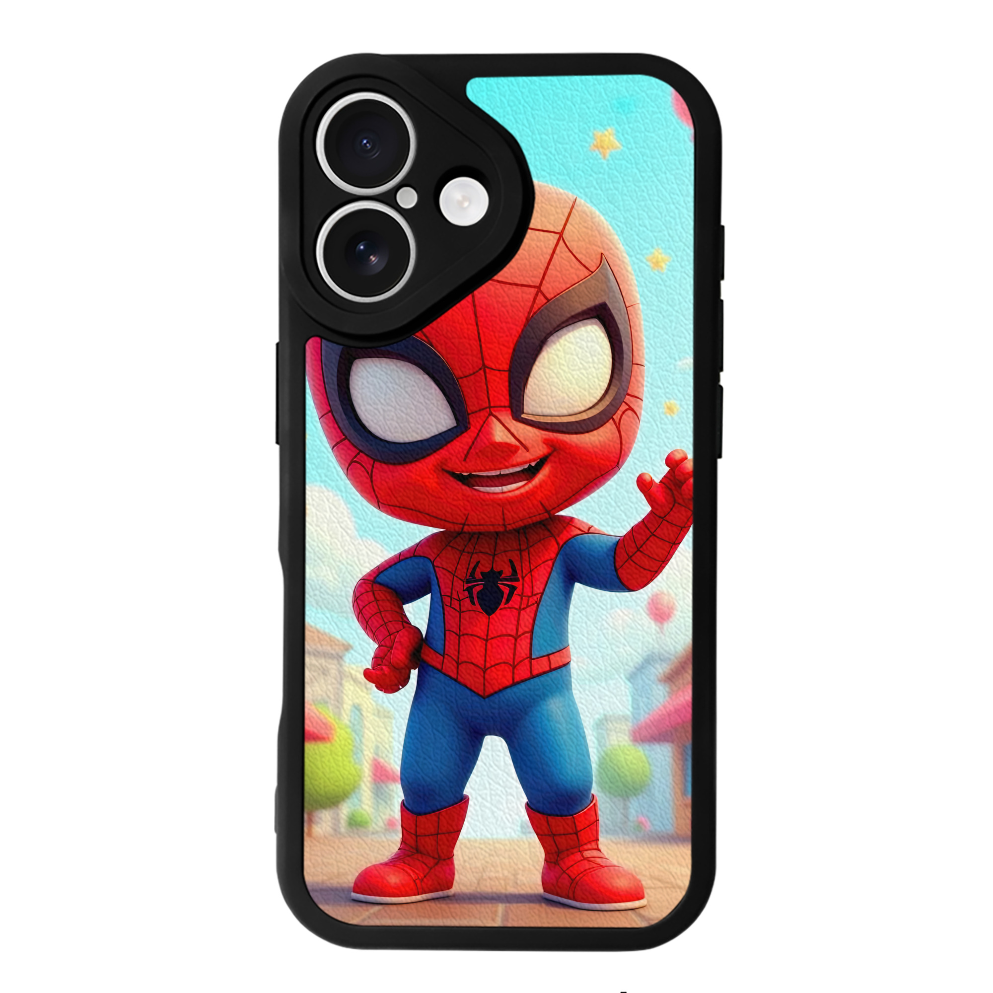 （画像用） Spider Man スパイダーマン 【iPhone 16シリーズ対応】シリコンスマホケース（レザー調） 材質：シリコン